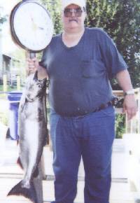 On August 14, 2003 Dave Criss of Pine City NY caught this 28 pound 7 ounce King Salmon