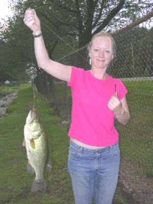 Pictured here is Diane Driver from Pearl River, NY. The date was July 9, 2005. Diane was fishing at Veteran's Memorial Park in Orangeburg, NY