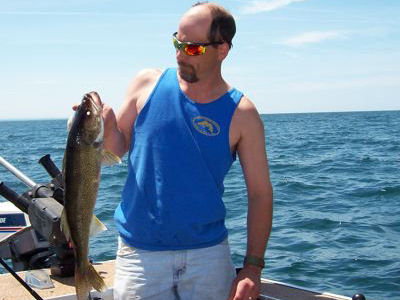 Jim Fisher with a 7 pound walleye caught during the Southtowns Walleye Tournament