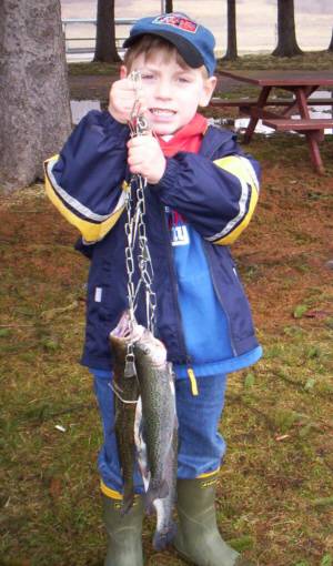 This is 4 year old Luke Many on Opening Day of Trout Season 2005. He was fishing with his family at Shawangunk Fish & Game in Orange County, NY