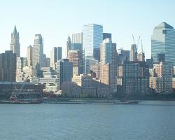NYC shoreline heading to port