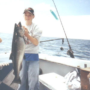 Tim Gardse with his first ever King Salmon. He sure did it right that one weighed in at a little over 27 pounds.