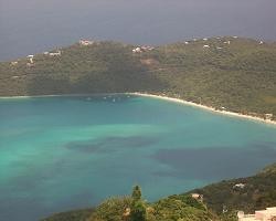 Magens Bay, St. Thomas, this horse shoe shaped  bay borders the Atlantic Ocean